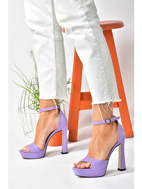 Eflatun Platform Kalın Topuklu Kadın Ayakkabı K404580109 - Görsel 3