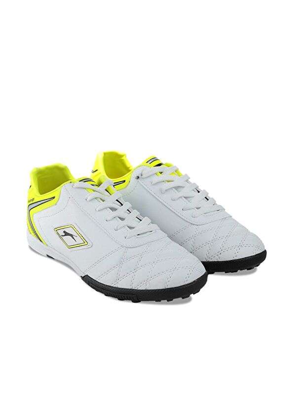 HUGO HS Futbol Erkek Çocuk Halı Saha Ayakkabı Beyaz / Sarı - Görsel 3