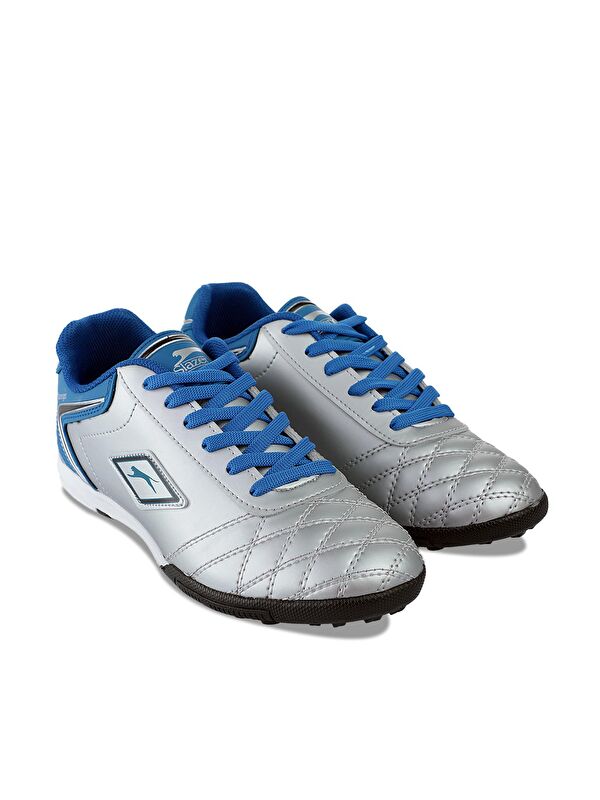 HUGO HS Erkek Çocuk Futbol Ayakkabı Gri / Mavi - Görsel 3