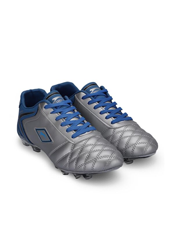 HUGO KR Futbol Erkek Krampon Ayakkabı Gri / Mavi - Görsel 3