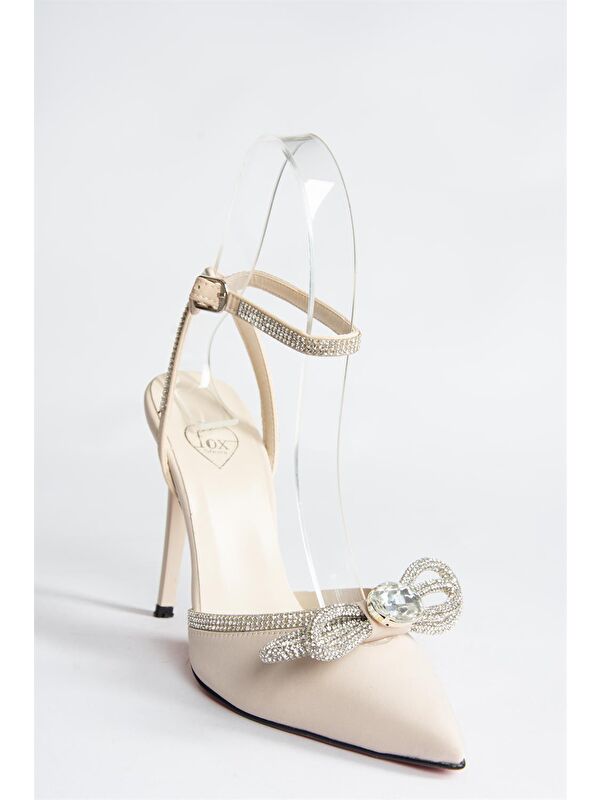 Ten Saten Kumaş Taşlı Kadın Topuklu Ayakkabı K654051204 - Görsel 6