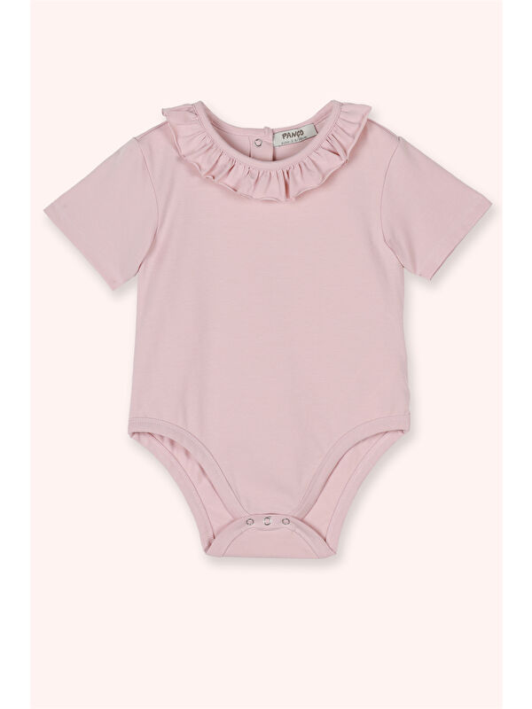 Panço Kız Bebek Kısa Kollu Pembe Body