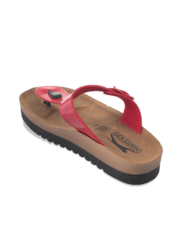 STAR Kız Çocuk Terlik Kırmızı Rugan - Görsel 3