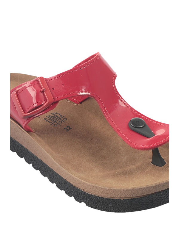 STAR Kız Çocuk Terlik Kırmızı Rugan - Görsel 5