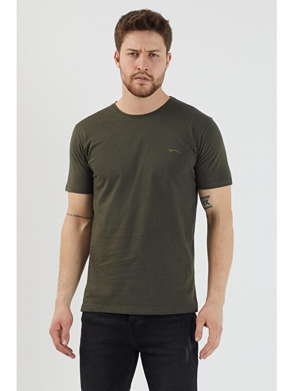 SLAZENGER SANDER KTN Erkek %100 Pamuk Tişört Haki