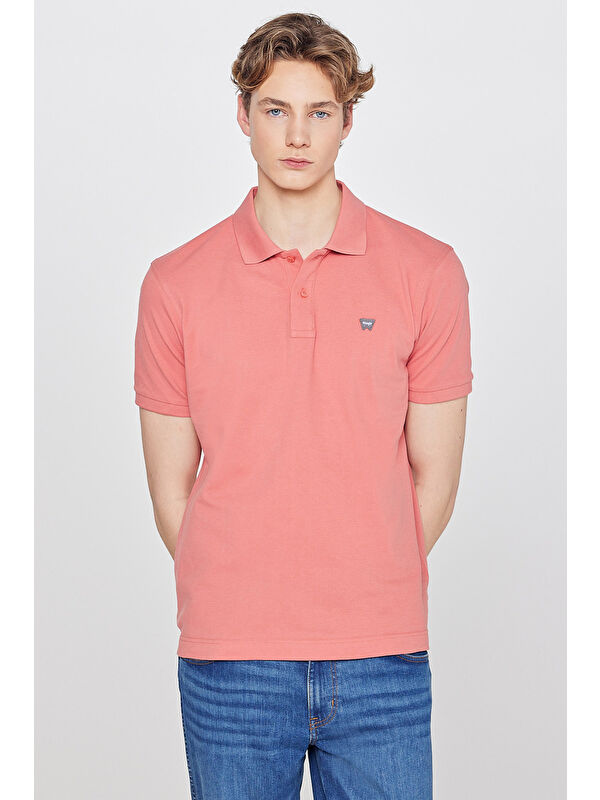Wrangler Regular Fit Polo Yaka %100 Pamuk Gül Kurusu Tişört