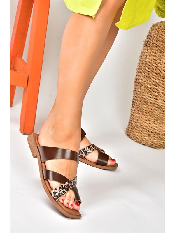 P291039603 Kahverengi/Taba Kadın Terlik - Görsel 3