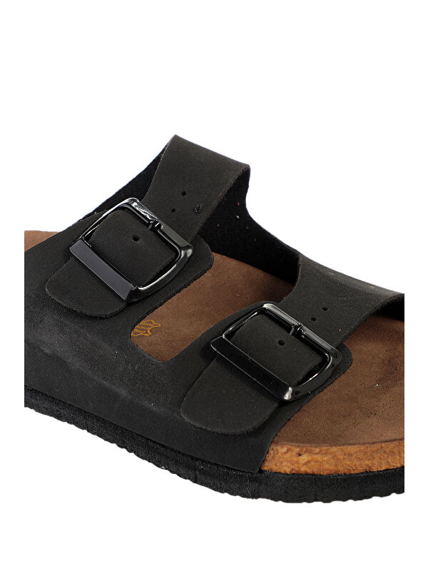 LENS Kadın Terlik Siyah Nubuk - Görsel 5