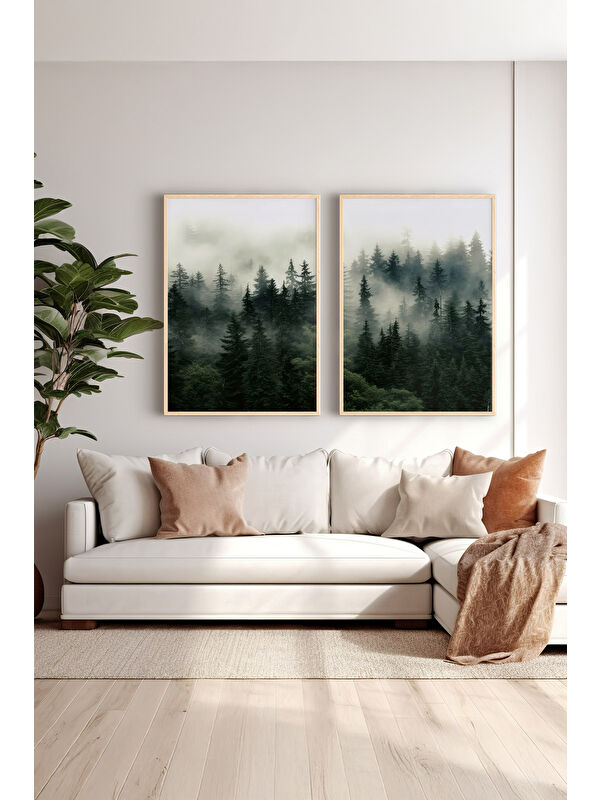 Artavessa 2 Parça Gerçek Ahşap Renkli Çerçeveli Tablo Seti - Model 19 - ERSY2LIMODEL19-AHSAP