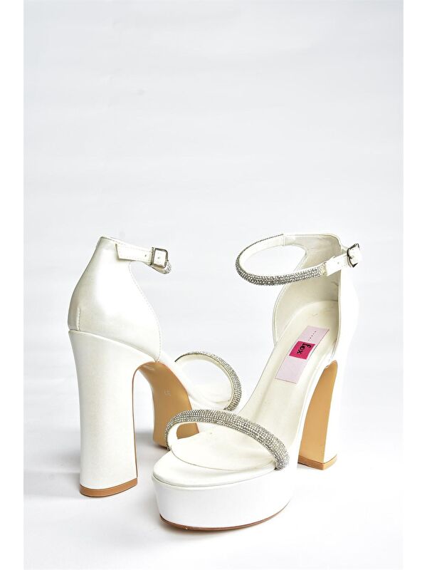 Sedef Taşlı Kalın Topuklu Kadın Abiye Ayakkabı M348202709 - Görsel 5