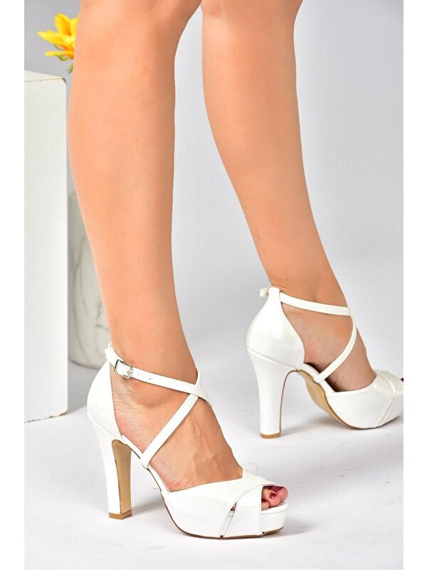 Sedef Platform Kalın Topuklu Kadın Abiye Ayakkabı M348010209 - Görsel 5