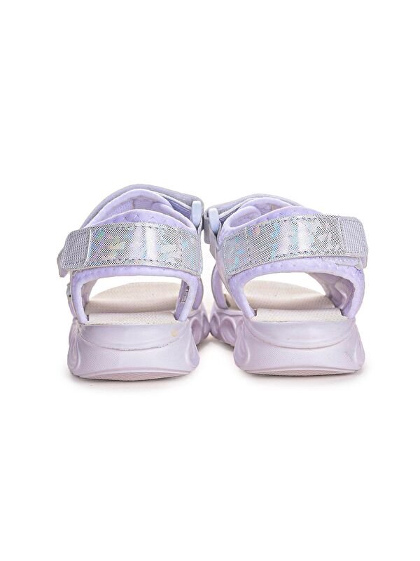133 Hologram Işıklı Kız Çocuk Cırtlı Sandalet Ayakkabı - Görsel 5