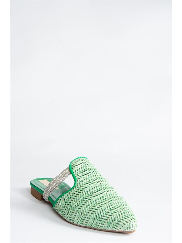 P820031417 Yeşil Kadın Terlik - Görsel 5