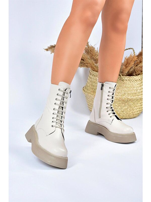 L6101301 Bej Kadın Bot - Görsel 5