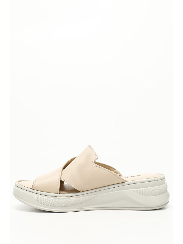 Hakiki Deri Kadın Dolgu Günlük Terlik 42231 - Görsel 5