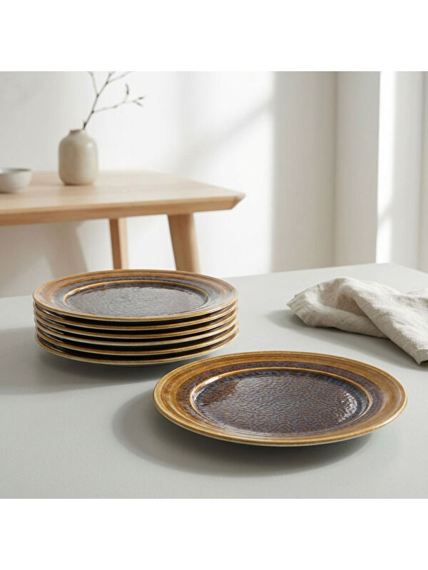 GÜRAL PORSELEN 6 Adet 20 Cm Pasta Tabağı Reaktif Saura 137