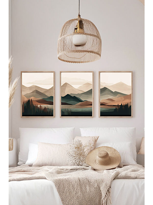Artavessa Gerçek Ahşap Çerçeveli 3 Parça 3D Poster Tablo Seti - ERSY3SET18 - ERSY3SET18-1520