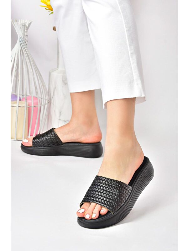 M291850003 Siyah Kadın Terlik - Görsel 3