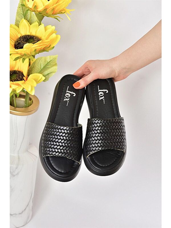 M291850003 Siyah Kadın Terlik - Görsel 5