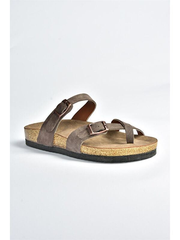 K777613402 Kahverengi Kadın Terlik - Görsel 4