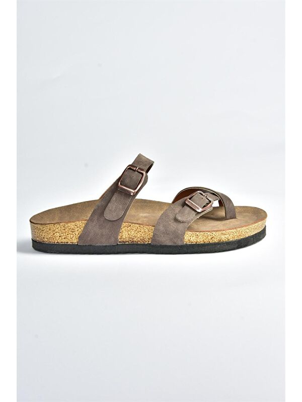 K777613402 Kahverengi Kadın Terlik - Görsel 5