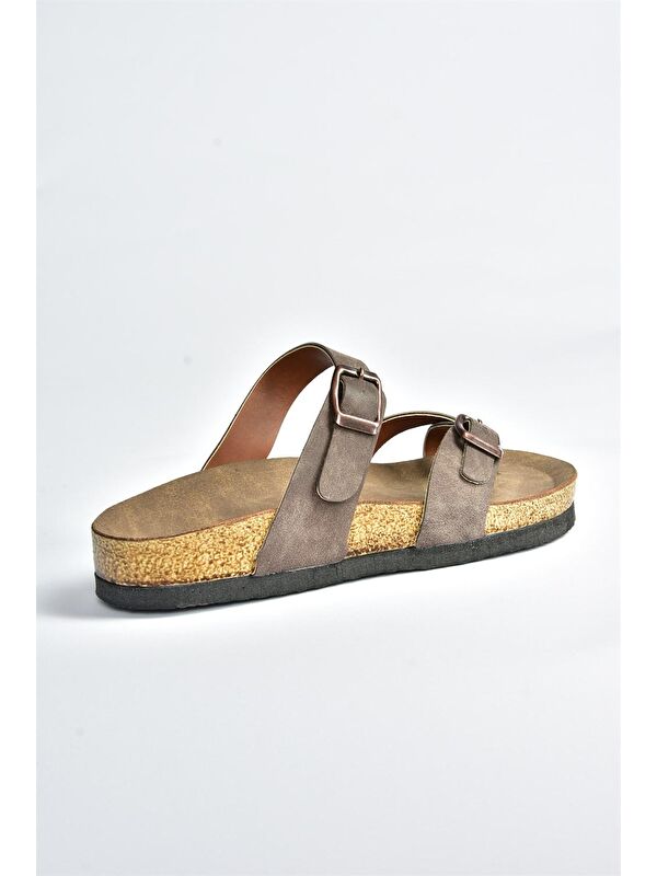 K777613402 Kahverengi Kadın Terlik - Görsel 6