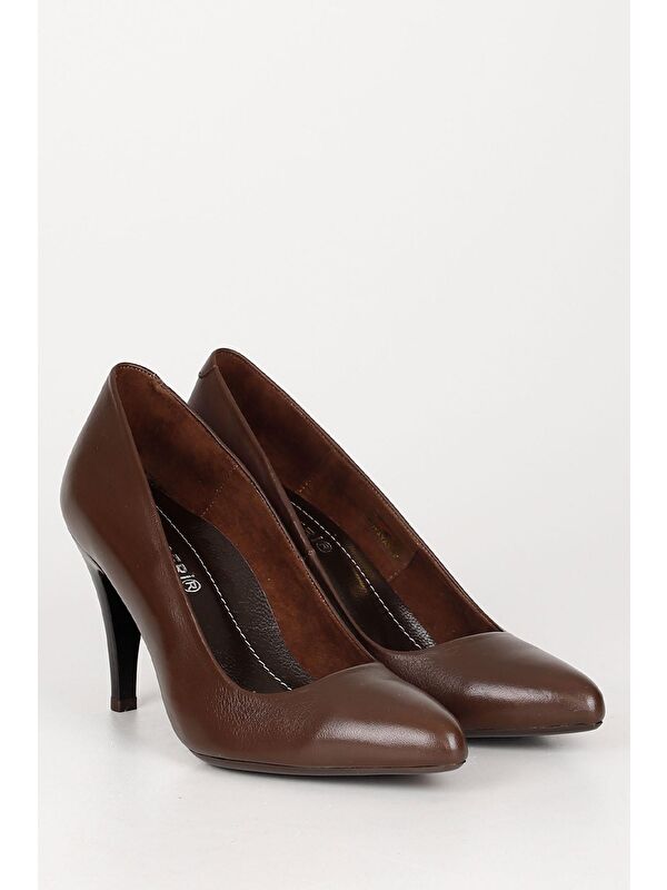 Hakiki Deri Sivri Burun İnce Yüksek Topuklu Stiletto Kadın Ayakkabı 22354 - Görsel 6