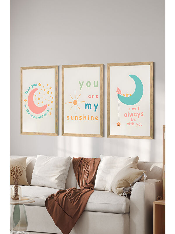 Artavessa 3 Parça Ahşap Çerçeve Görünümlü MDF Poster Tablo Seti - Set 29 - MDF3DSOHOSET29-1520