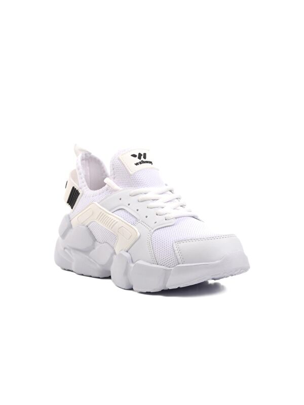 Hura Beyaz Fileli Hafif Unisex Spor Ayakkabı - Görsel 4