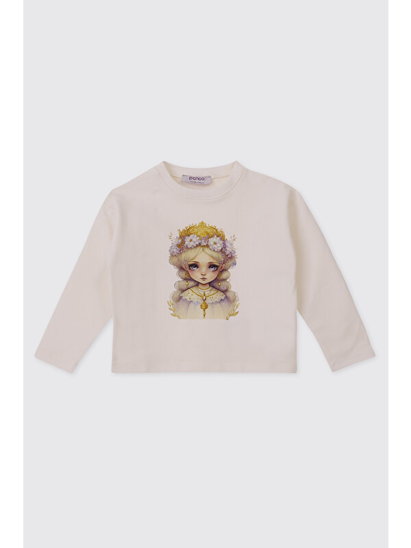 Panço Kız Bebek Ekru Sweatshirt