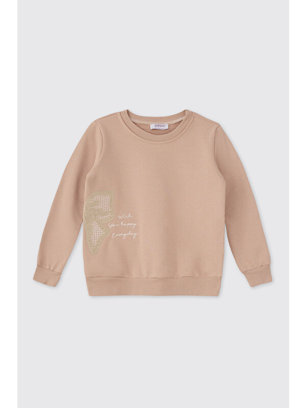 Panço Kız Çocuk Taş Sweatshirt