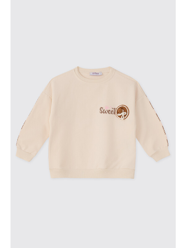 Panço Kız Bebek Ekru Sweatshirt