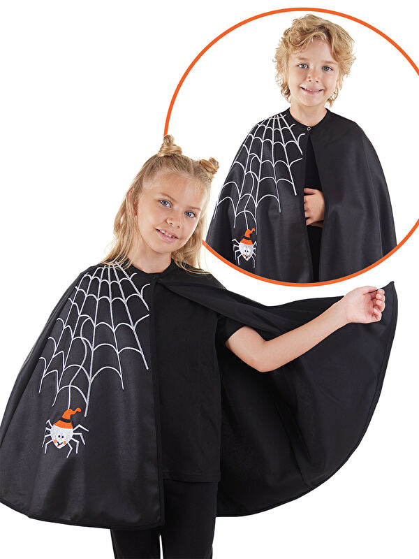 Denokids Kız Çocuk Siyah Pelerin