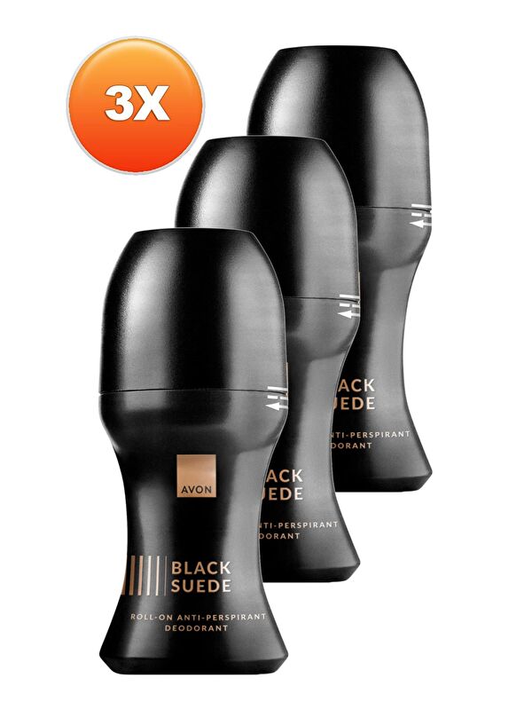 AVON Black Suede Erkek Rollon 50 Ml. Üçlü Set