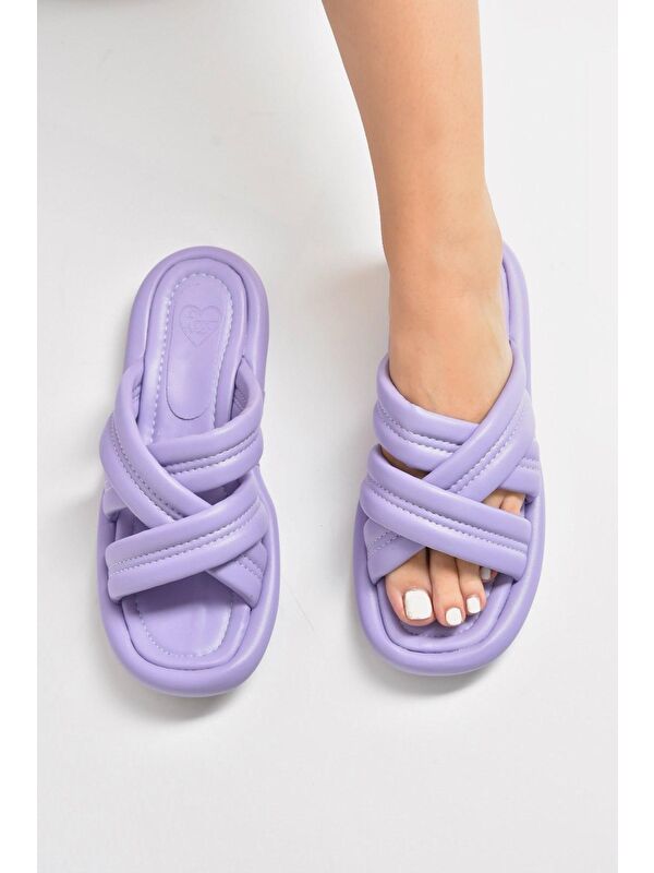 K848220209 Lila Kadın Terlik - Görsel 2