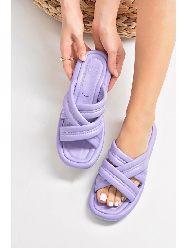 K848220209 Lila Kadın Terlik - Görsel 3