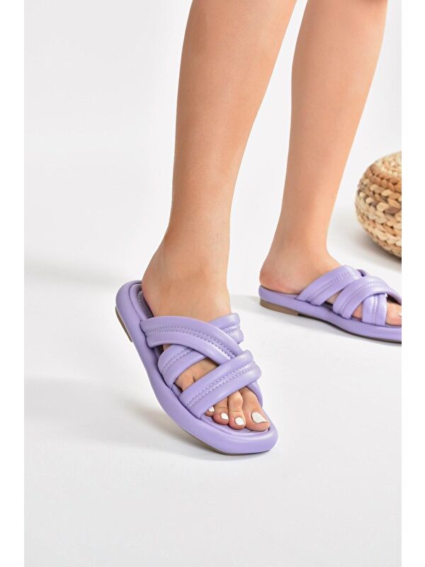 K848220209 Lila Kadın Terlik - Görsel 4