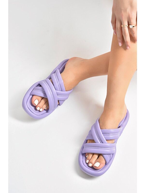 K848220209 Lila Kadın Terlik - Görsel 5