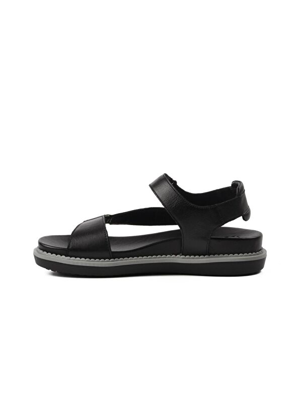 Siyah İçi Dışı Hakiki Deri Kadın Sandalet 202064Y - Görsel 3