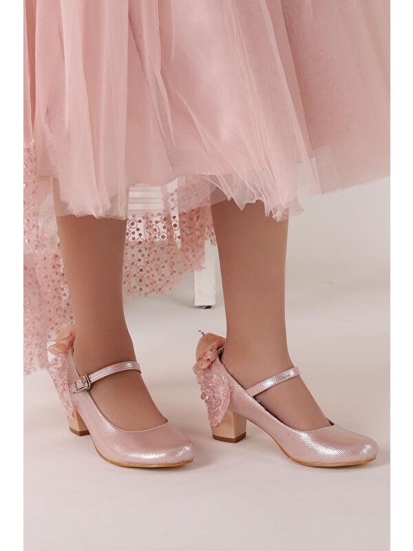 Cara Vakko Günlük Kız Çocuk 4 Cm Topuklu Abiye Ayakkabı - Görsel 3