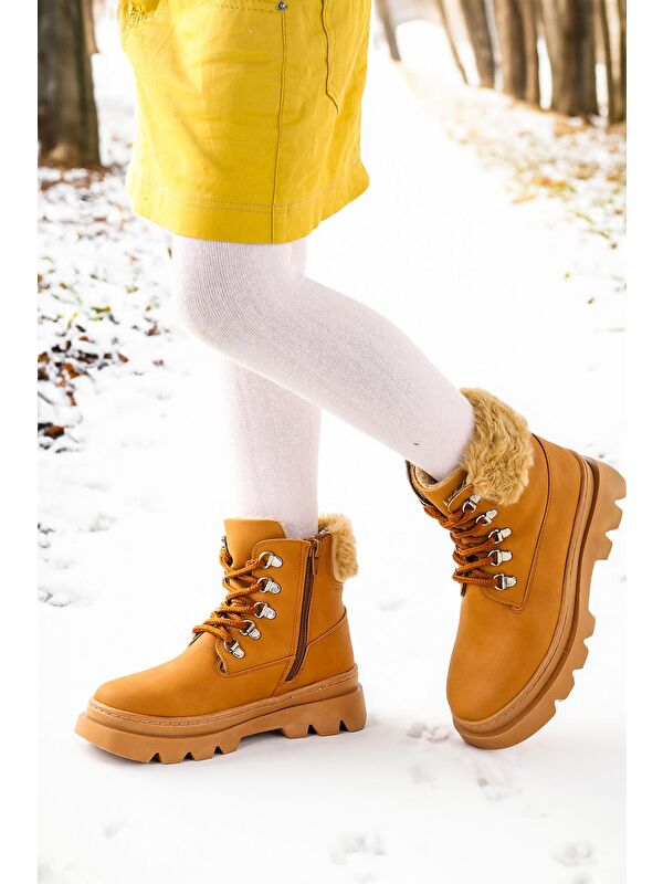 500 Günlük Fermuarlı Kız Çocuk Bot Ayakkabı - Görsel 3