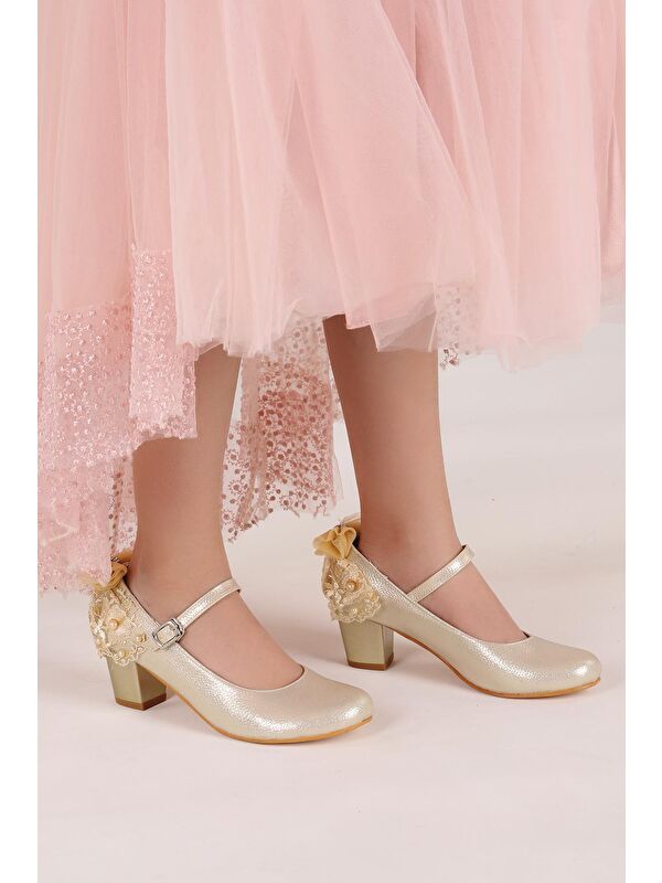 Cara Vakko Günlük Kız Çocuk 4 Cm Topuklu Abiye Ayakkabı - Görsel 3