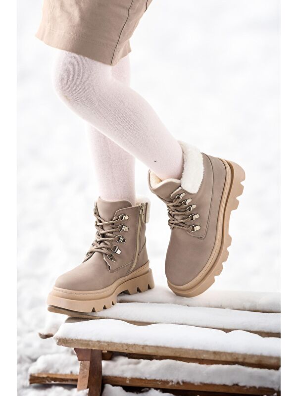 500 Günlük Fermuarlı Kız Çocuk Bot Ayakkabı - Görsel 3