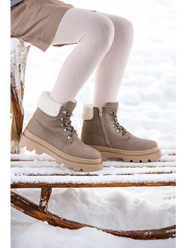 500 Günlük Fermuarlı Kız Çocuk Bot Ayakkabı - Görsel 4