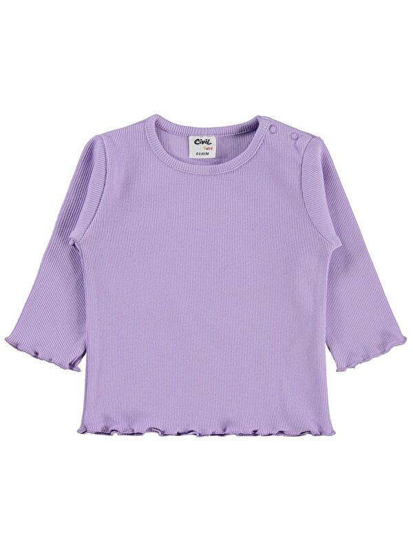 Civil Baby Kol Ucu Detaylı 6-18 Ay Sweatshirt - Lila