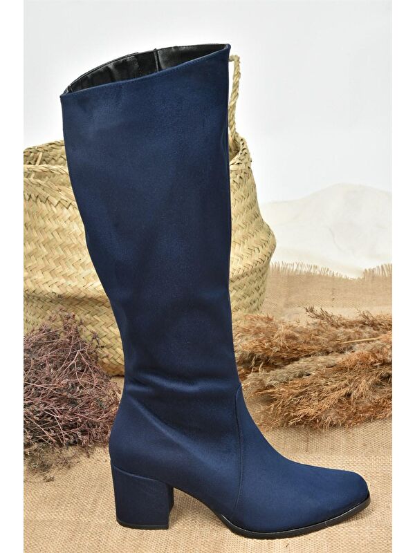 A654252702 Lacivert Kadın Çizme - Görsel 5