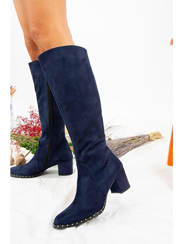 C654652702 Lacivert Kadın Çizme - Görsel 3