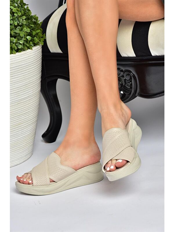 P713030609 Bej Kadın Terlik - Görsel 3