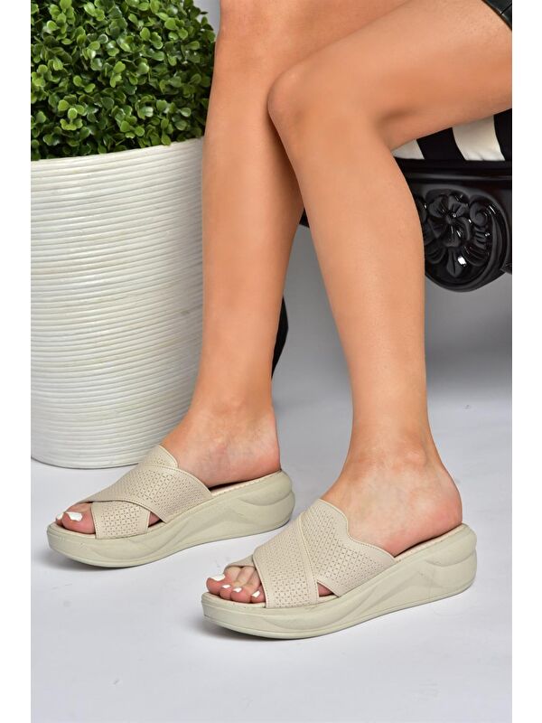 P713030609 Bej Kadın Terlik - Görsel 4