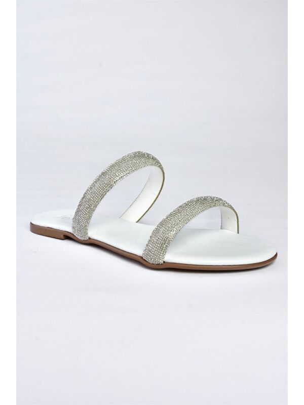 M272003509 Beyaz Kadın Terlik - Görsel 5